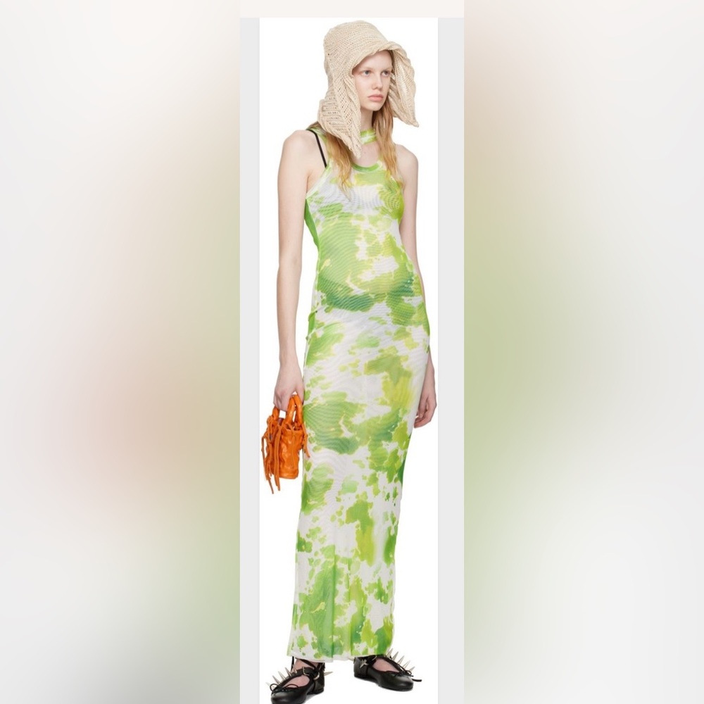 NWOT Ottolinger Green Tie-Dye Maxi Dress
